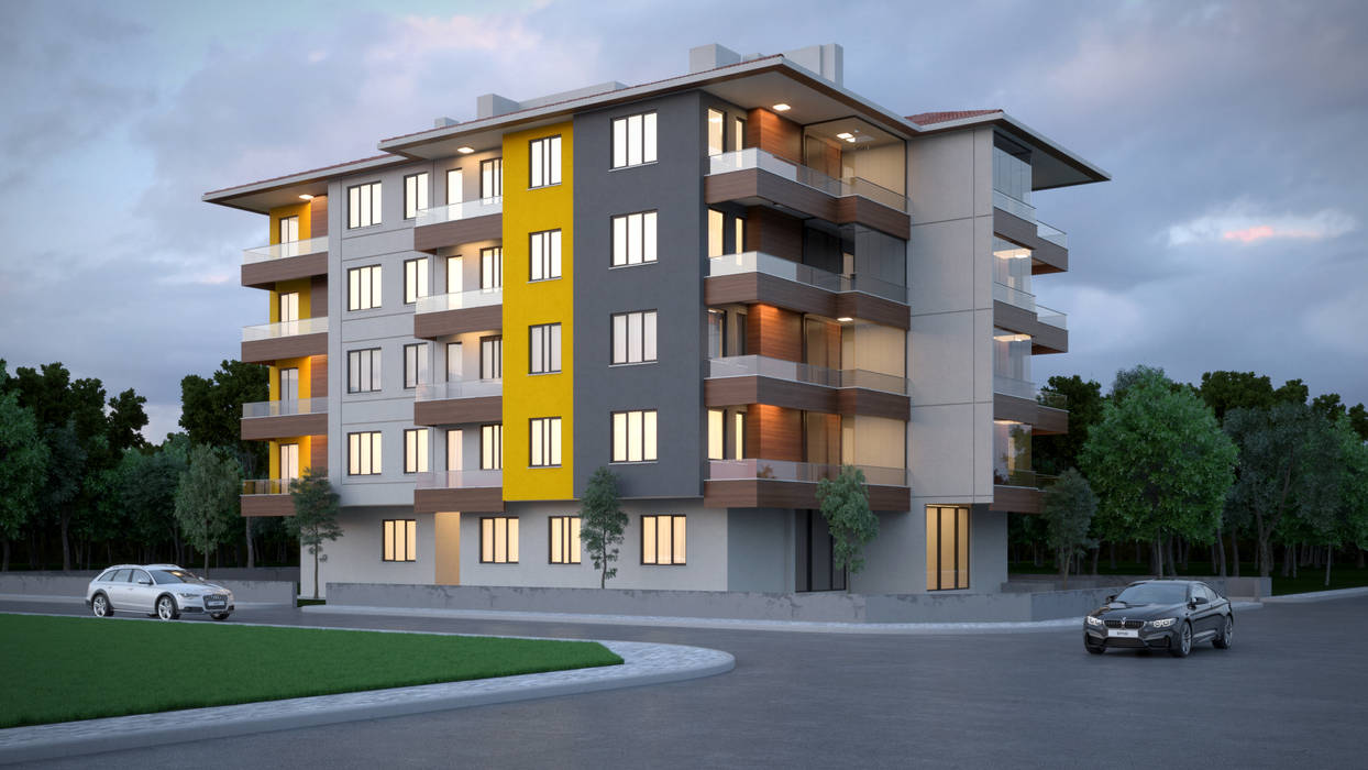 Apartman - 5 Kat, Dündar Design - Mimari Görselleştirme Dündar Design - Mimari Görselleştirme Maisons modernes