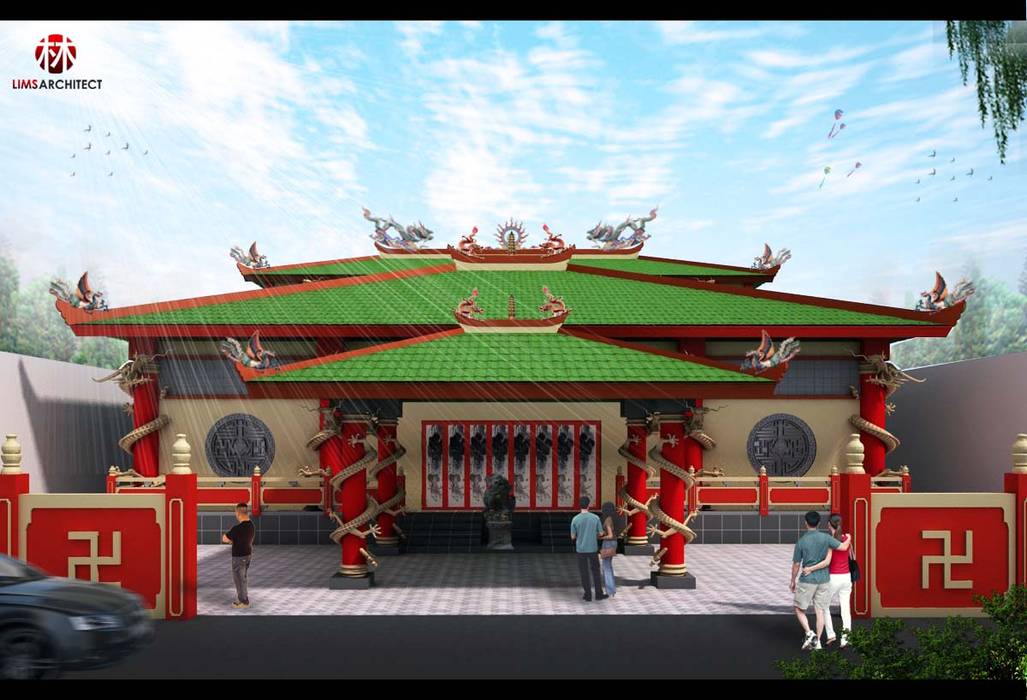 Avalokitesvara Temple Tj.Balai, Lims Architect Lims Architect Espacios comerciales Lugares para eventos