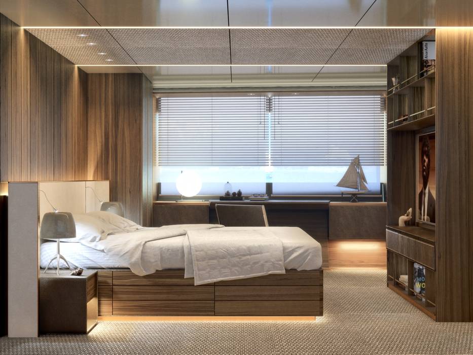 Render 3D Yacht , Right Light Right Light Modern yachts & jets Wood Wood effect