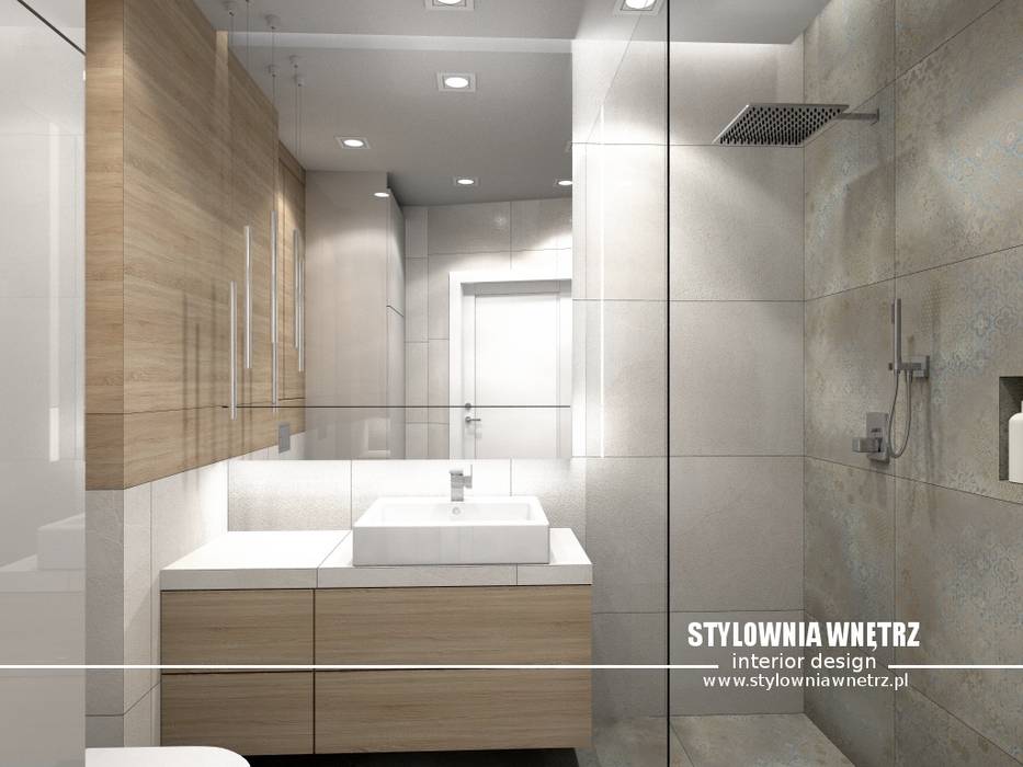 Mieszkanie 32m2, Stylownia Wnętrz Stylownia Wnętrz Modern style bathrooms