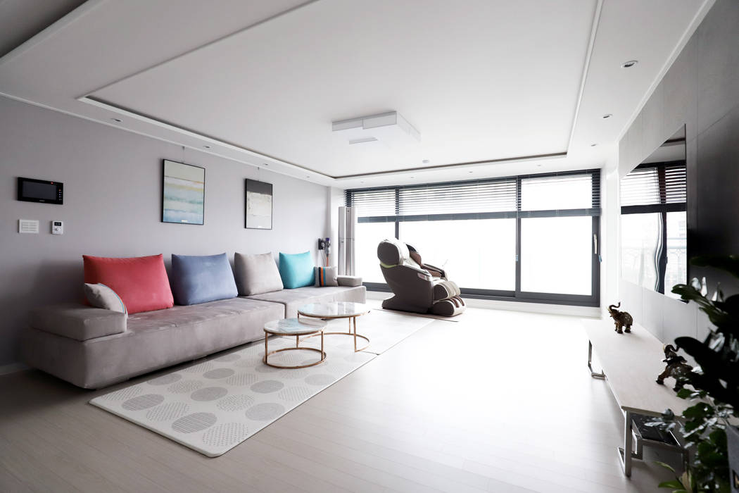구로구 한솔아파트 38평, 디자인담다 디자인담다 现代客厅設計點子、靈感 & 圖片