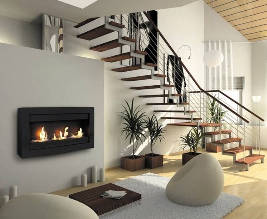 Chimeneas Ecológicas para Interiores, Grupo Cinco Chimeneas Grupo Cinco Chimeneas Living roomFireplaces & accessories Iron/Steel Black