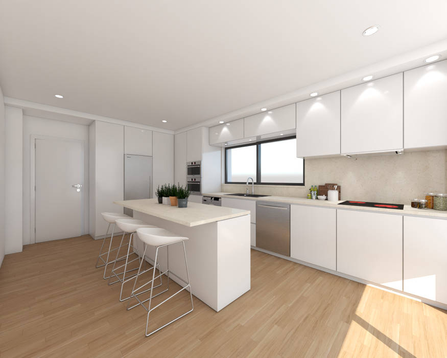 Cozinha em Alcainça | Projecto 3D, DR Arquitectos DR Arquitectos مطبخ