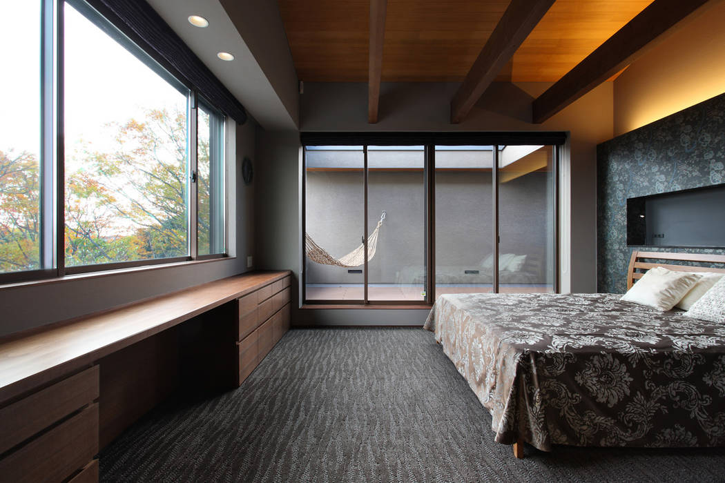 森と暮らす家 -週末住宅- Studio tanpopo-gumi 一級建築士事務所 モダンスタイルの寝室