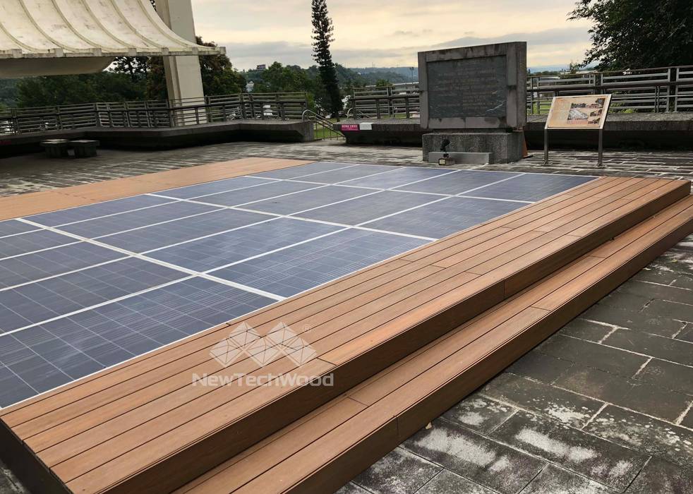 石門水庫─太陽能板平台與柚木平台, 新綠境實業有限公司 新綠境實業有限公司 Roof terrace Wood-Plastic Composite