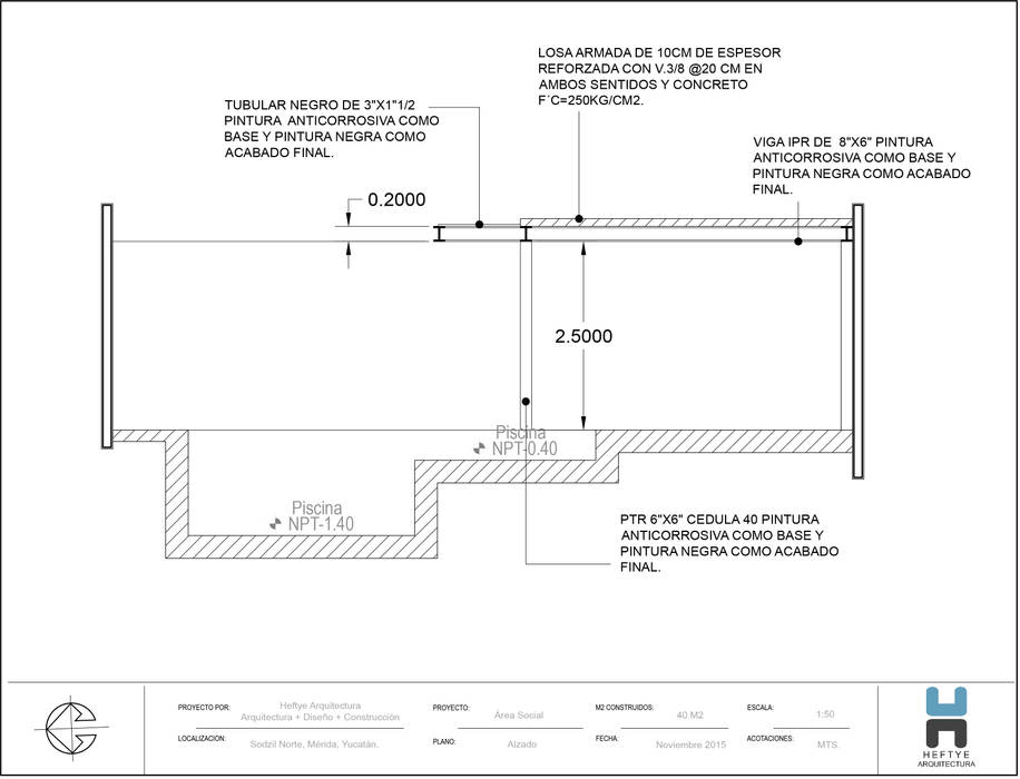 Alberca con Terraza Bar, Heftye Arquitectura Heftye Arquitectura Садовые бассейны