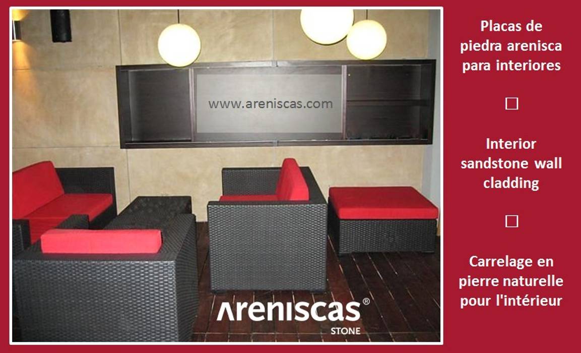 ➼ ​Placas de piedra arenisca en interiores ➼ Interior sandstone wall cladding ➼ Carrelage en pierre naturelle pour l'intérieur , ARENISCAS STONE ARENISCAS STONE مساحات تجارية حجر بار/ ملهى ليلي