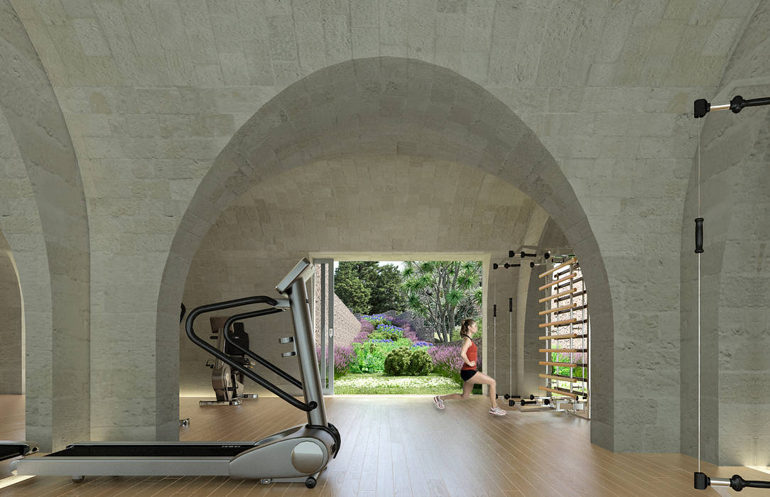 Can Cardoner Belleo, architetto stefano ghiretti architetto stefano ghiretti Eclectic style gym