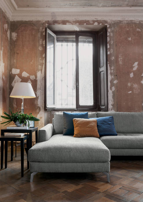 Alexandra Sofa IQ Furniture Ruang Keluarga Modern Bulu Black Sofas & armchairs