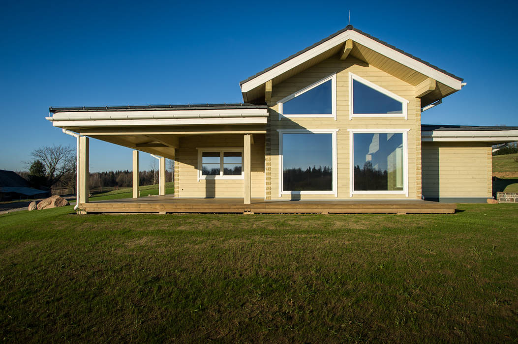 Fertighaus aus Holz mit einzigartigem Raumgefühl, THULE Blockhaus GmbH - Ihr Fertigbausatz für ein Holzhaus THULE Blockhaus GmbH - Ihr Fertigbausatz für ein Holzhaus Log cabin Wood Wood effect