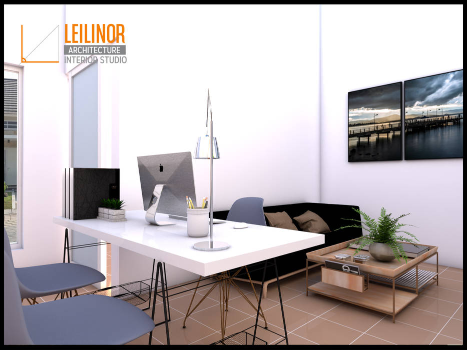 Home Office, CV Leilinor Architect CV Leilinor Architect Minimalist Çalışma Odası