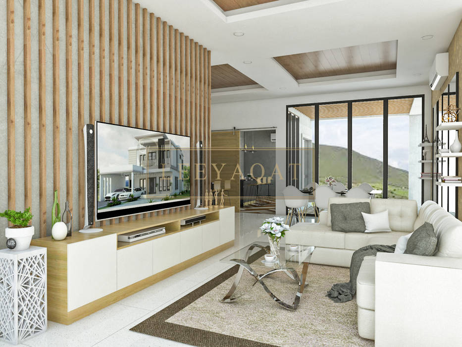 Desain Interior Modern Tropis Menawan, PT. Leeyaqat Karya Pratama PT. Leeyaqat Karya Pratama Living room