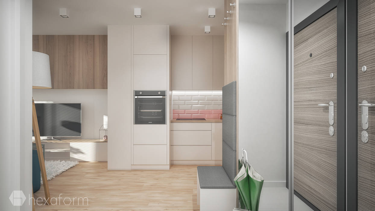 Mieszkanie 40 m2, hexaform hexaform Modern kitchen