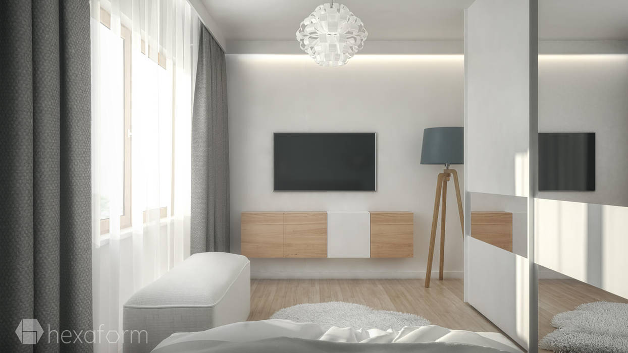 Projekt domu, hexaform - projektowanie wnętrz hexaform - projektowanie wnętrz Modern style bedroom