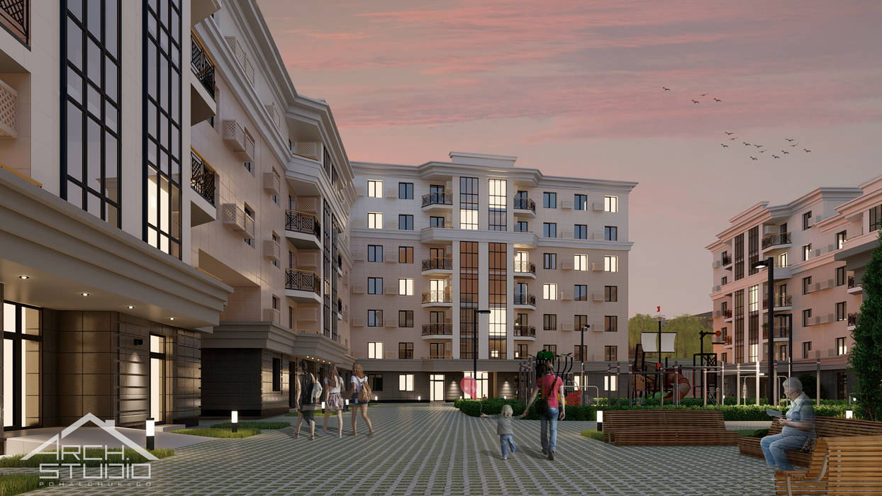 Проект жилого комплекса с подземным паркингом в Севастополе, Pohalchuk&Co Pohalchuk&Co بيت زجاجي