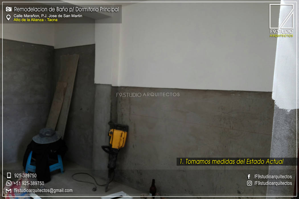 Estado actual del Ambiente a Remodelar F9.studio Arquitectos tacna,ilo,remodelacion,Baño,Diseño,Antes