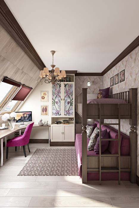 Мансарда, Zibellino.Design Zibellino.Design Girls Bedroom