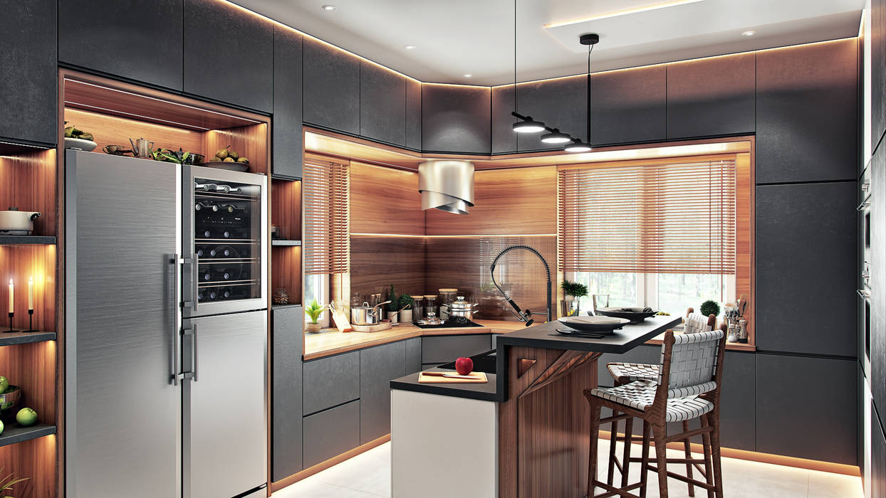 Интерьер дома в Саранске, Zibellino.Design Zibellino.Design Built-in kitchens