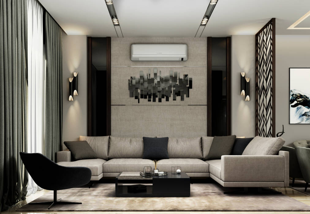 Private Residence , Mountain View New Cairo , THDstudio THDstudio Salas de estilo moderno Sofás y sillones