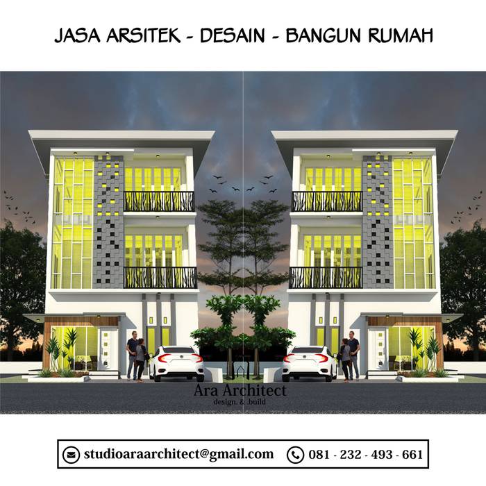 Desain Rumah Tiga Lantai Bapak Udin Blitar, Ara Architect Studio Ara Architect Studio