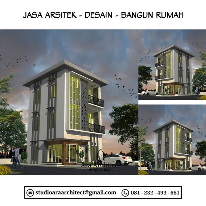 Desain Rumah Tiga Lantai Bapak Udin Blitar, Ara Architect Studio Ara Architect Studio