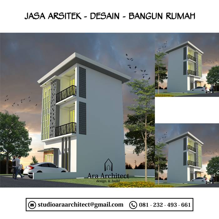 Desain Rumah Tiga Lantai Bapak Udin Blitar, Ara Architect Studio Ara Architect Studio