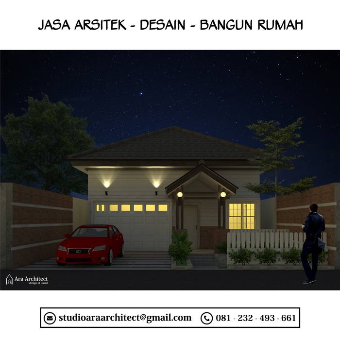 Desain Rumah Satu Lantai Dengan Gaya Modern Semi Klasik di Surabaya, Ara Architect Studio Ara Architect Studio