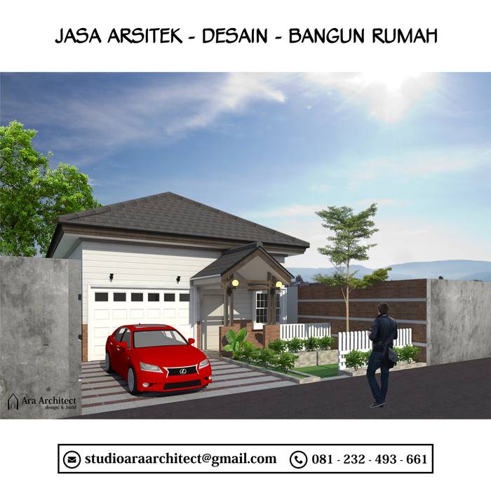 Desain Rumah Satu Lantai Dengan Gaya Modern Semi Klasik di Surabaya, Ara Architect Studio Ara Architect Studio