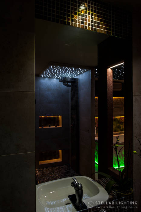 modern shower lighting