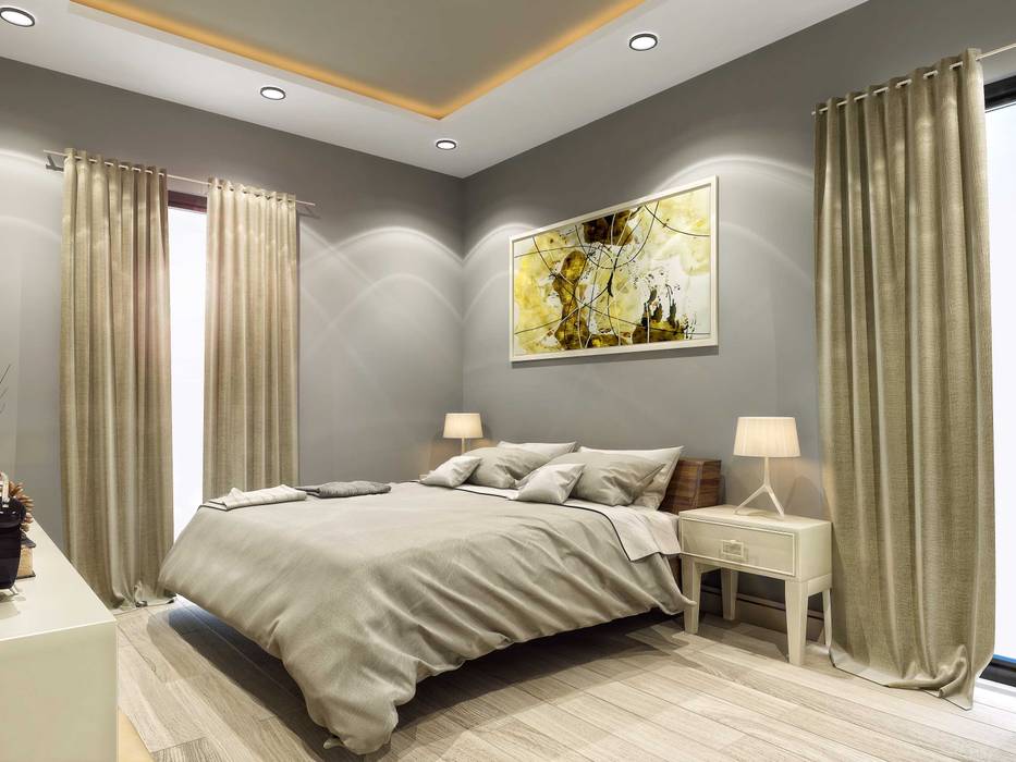 Yatak odası ANTE MİMARLIK Modern Yatak Odası duvar dekorasyonu,iç mekan tasarım,tablo,yatak odası,aydınlatma