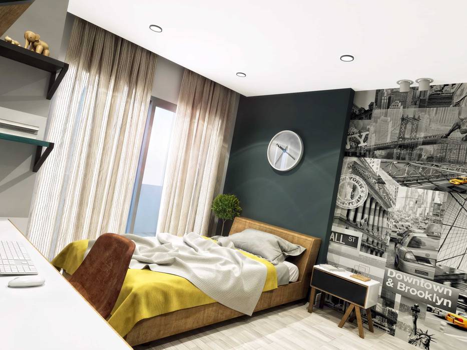 Duvar kağıdı ante mi̇marlik genç odası homify