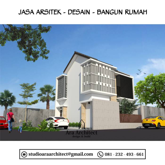 Desain Rumah Dua Lantai Bapak Yongki Di Bogor, Ara Architect Studio Ara Architect Studio JASAARSITEK