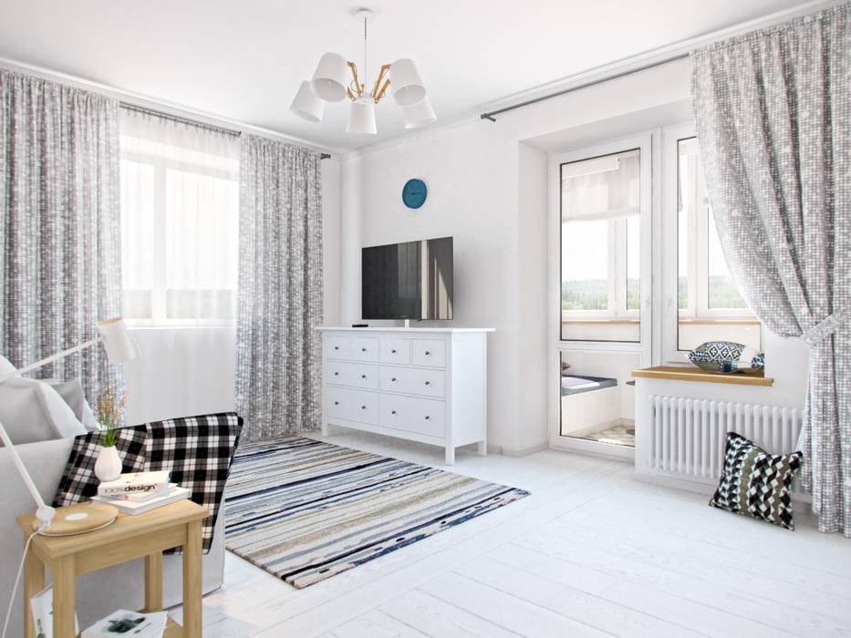 Дизайн двухкомнатной квартиры в скандинавском стиле, ЕвроДом ЕвроДом Nursery/kid’s room Wardrobes & closets
