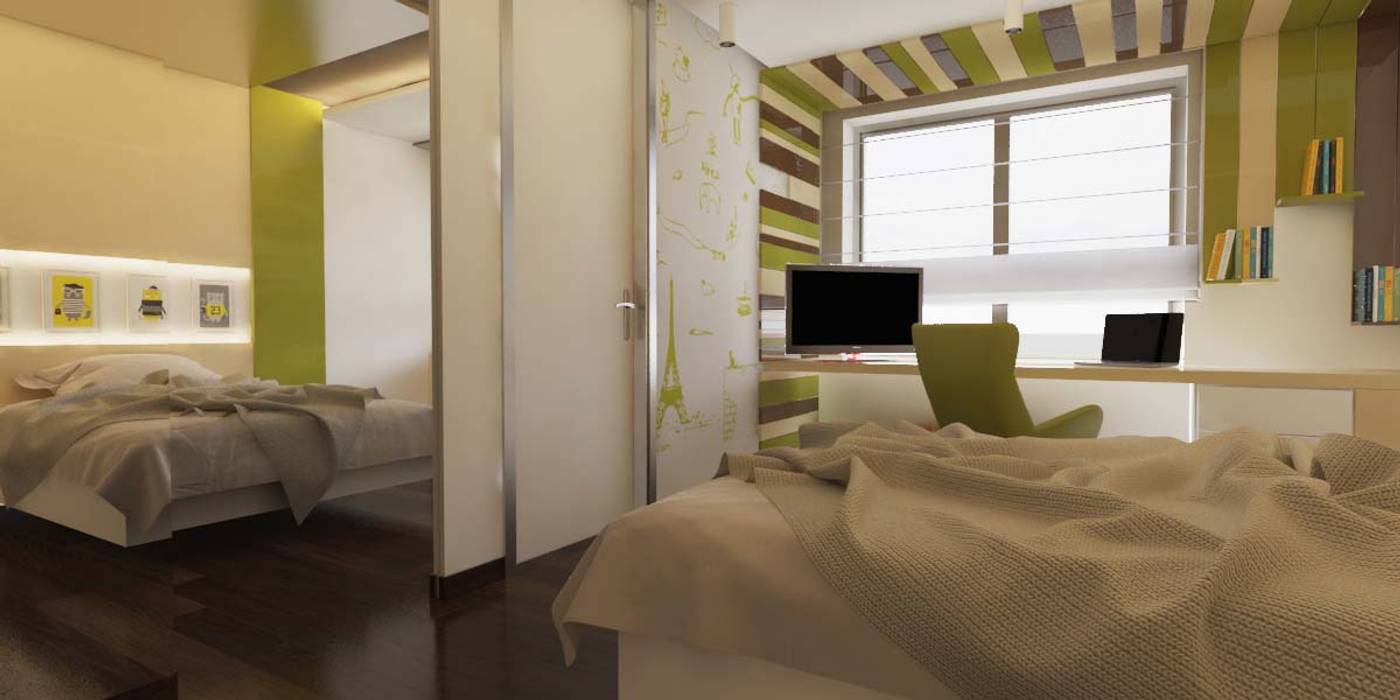 Yatak odası ante mi̇marlik erkek çocuk yatak odası yeşil homify
