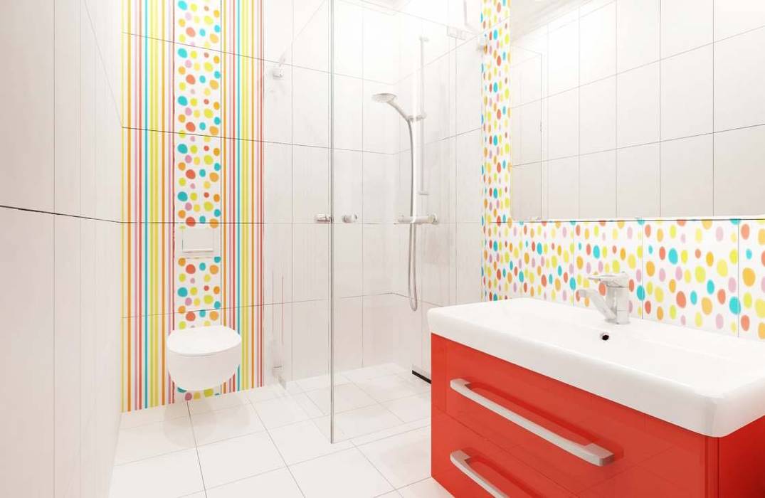 Çocuk odası banyo ANTE MİMARLIK Modern Banyo Kırmızı iç mekan tasarım,çocuk odası banyo,renkli banyo
