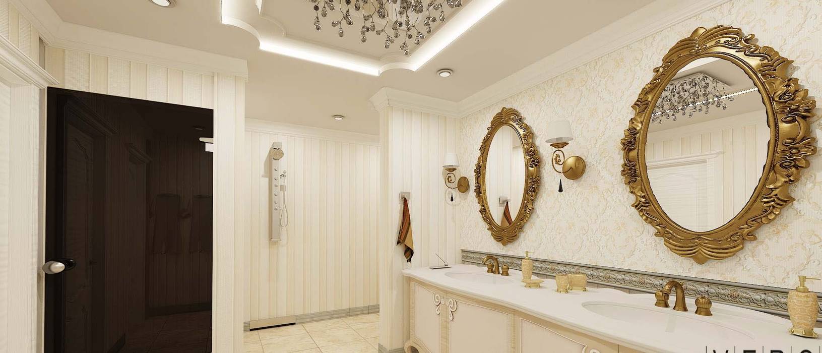 Banyo aydınlatma ANTE MİMARLIK Klasik Banyo iç mekan tasarım,klasık,banyo tasarım,banyo aydınlatma