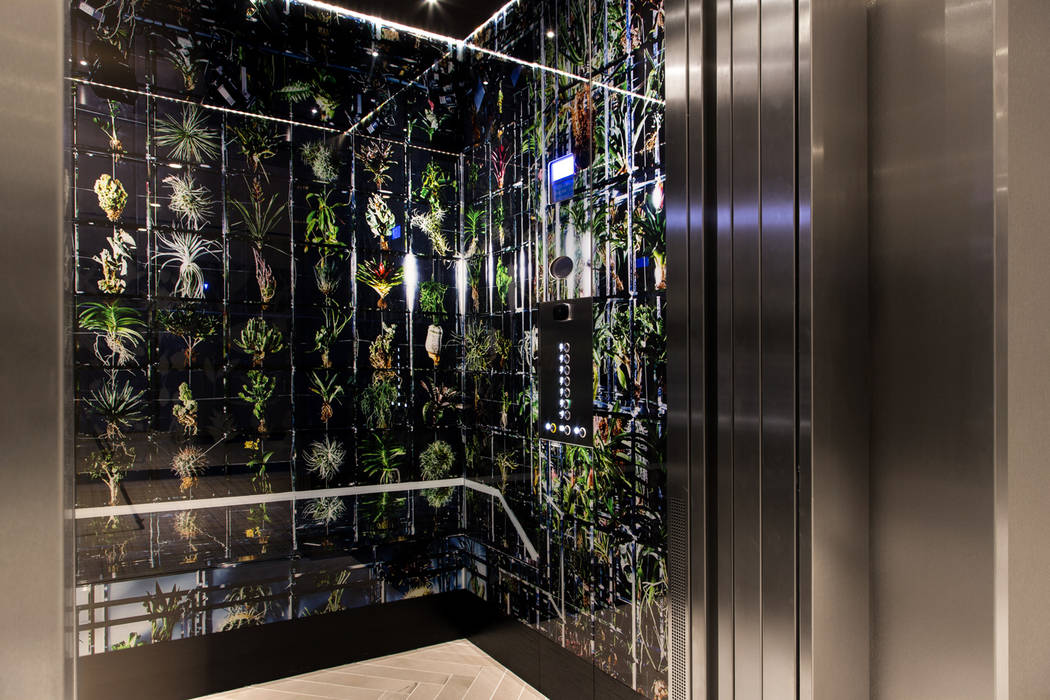 Guest Lift Hyatt Regency Amsterdam - Elevator wall artwork curated by Rive Roshan Rive Roshan مساحات تجارية فنادق