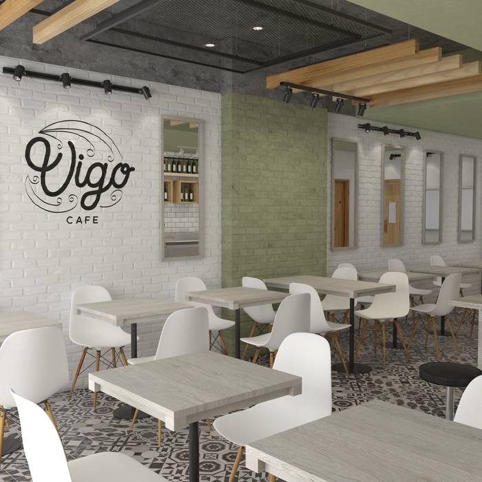 Vigo Café, Roque_industrial_design Roque_industrial_design 상업공간 벽돌 레스토랑