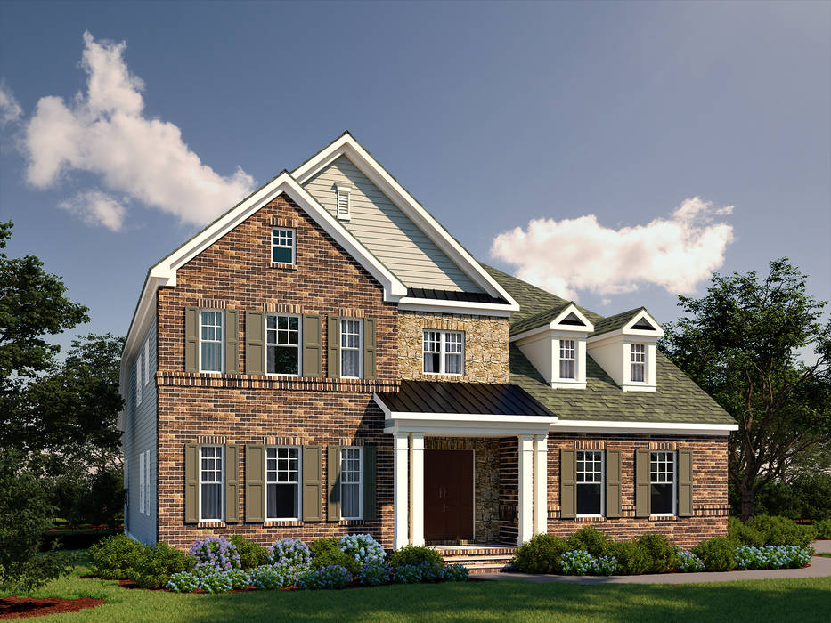 Daytime craftsmen style exterior 3DArchPreVision Single family home Bricks