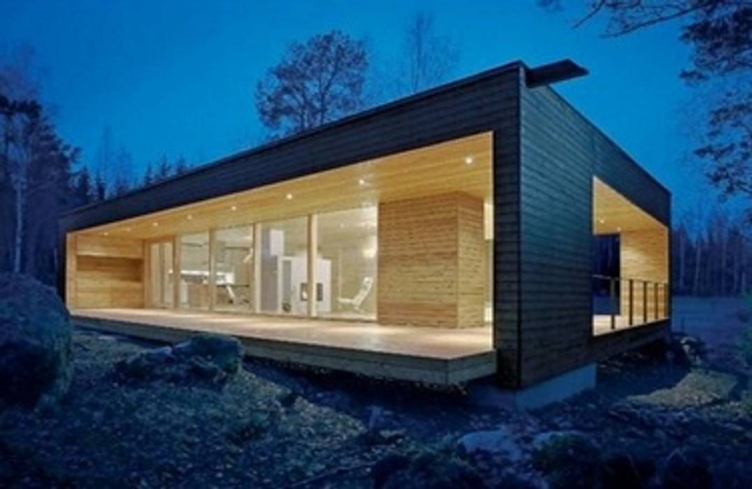 Casa modelo mediterráneo azul casasfrau Casas prefabricadas Madera Acabado en madera casas prefabricadas