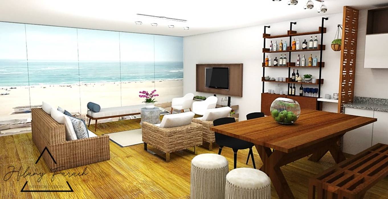 Casa de Playa, Farach Interior Design Farach Interior Design Modern Living Room Chipboard