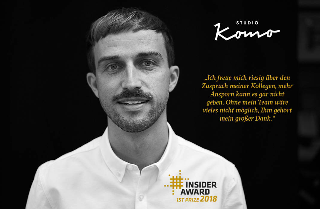 INsider Award 2018, Studio Komo Studio Komo Ausgefallene Häuser Die Stirn,Lächeln,Kinn,Kiefer,Jersey,Ärmel,Bart,Blitzfotografie,Kragen,Sportuniform