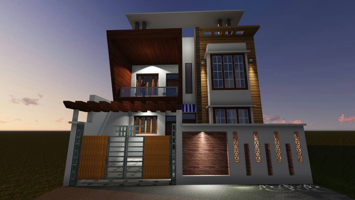 Exterior , GMDS Gyan Manjusha Design Studio GMDS Gyan Manjusha Design Studio Rumah pasif Beton