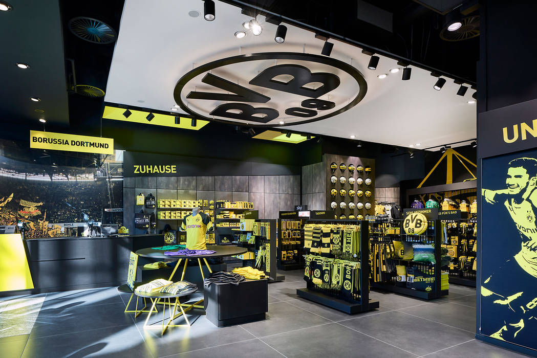 Fanshop BVB 09 Borussia Dortmund, MOYSIG RETAIL DESIGN GMBH MOYSIG RETAIL DESIGN GMBH Gewerbeflächen Geschäftsräume & Stores