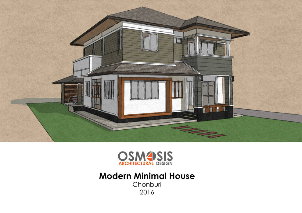 Modern Minimal House, OSMOSIS Architectural Design OSMOSIS Architectural Design บ้านเดี่ยว คอนกรีต
