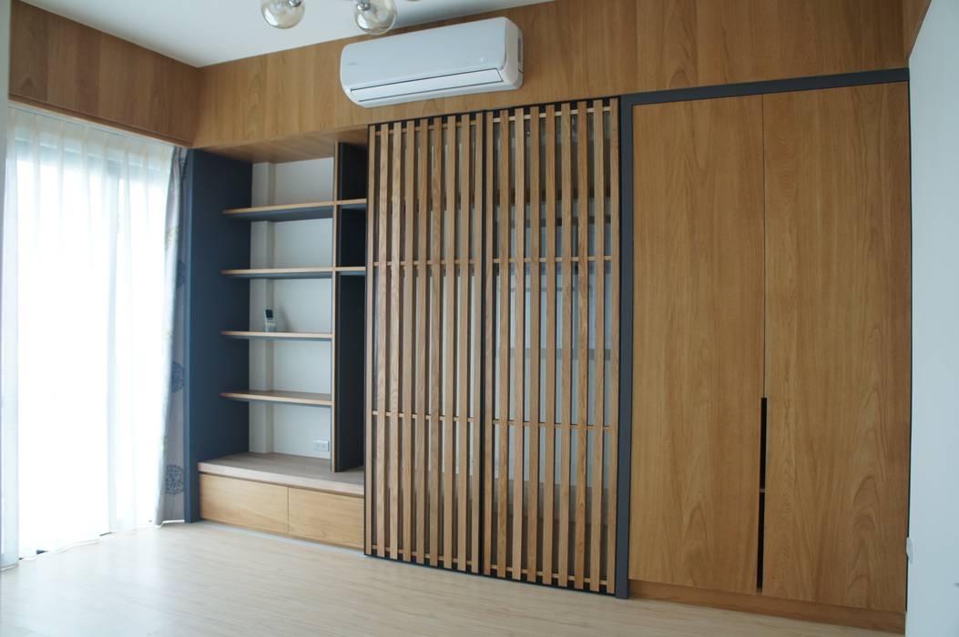 五樓多用途空間 houseda Small bedroom لکڑی Wood effect