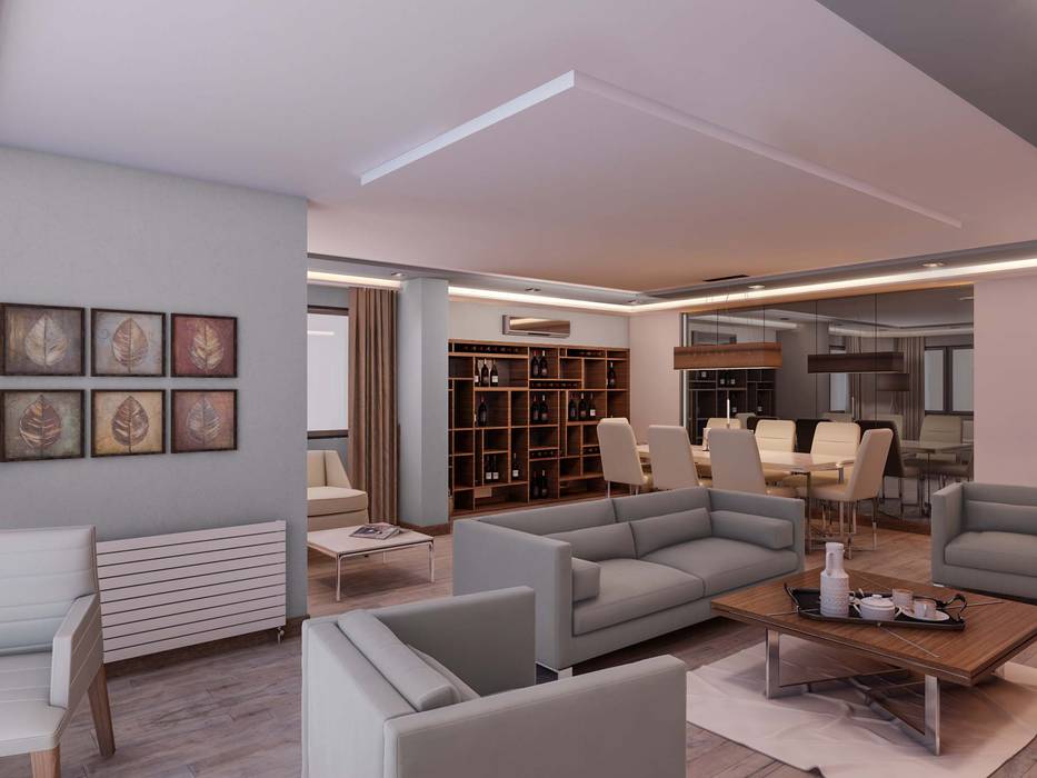 Duvar dekorasyonu modern oturma odası ante mi̇marlik modern homify