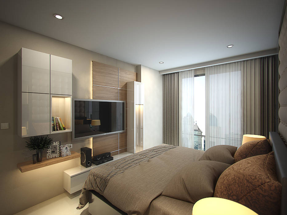 Apartemen Jakarta, Ectic Interior Design & Build Ectic Interior Design & Build Kamar tidur kecil