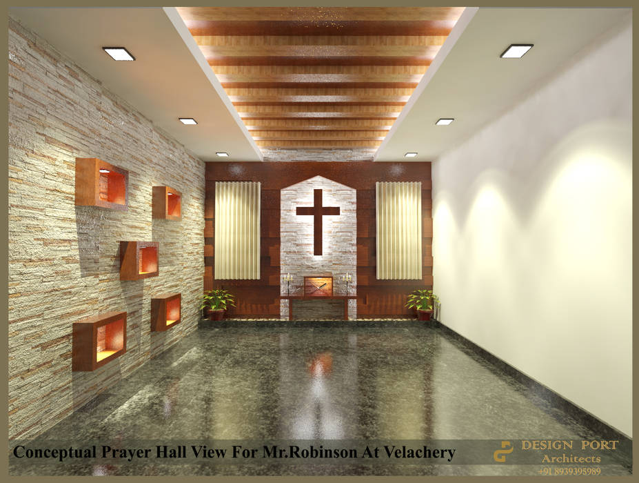 Prayer hall Design port Minimalist conservatory Wood Wood effect