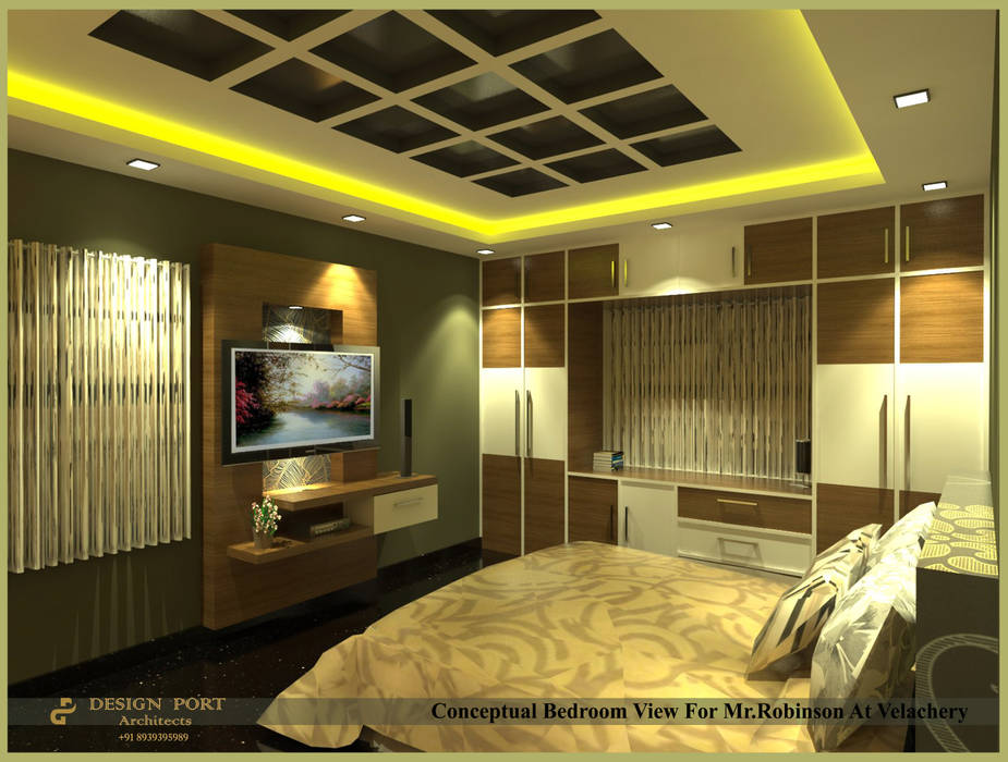 Mr. Robinson Residence At Velacheri, Chennai., Design port Design port Kleine slaapkamer Hout Hout